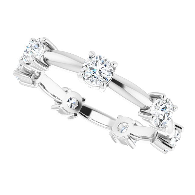 1.17 ct. Round Diamond Eternity Band Stackable Diamond Ring-VIRABYANI